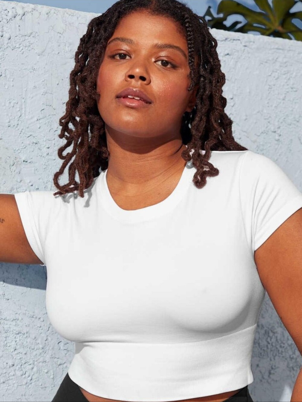 aerie White Seamless Cropped Tee